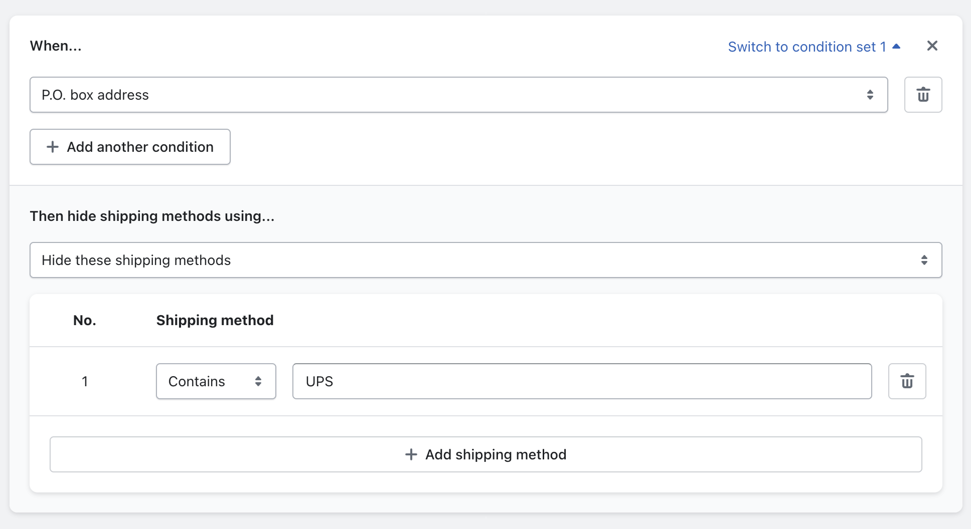 Select rule from checkout rules app